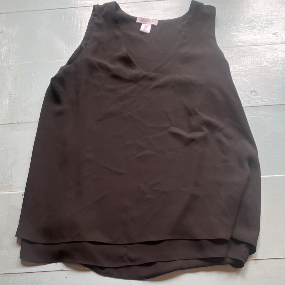 Tabitha Webb Black Polyester V-Neck Sleeveless Blouse Pullover Size M